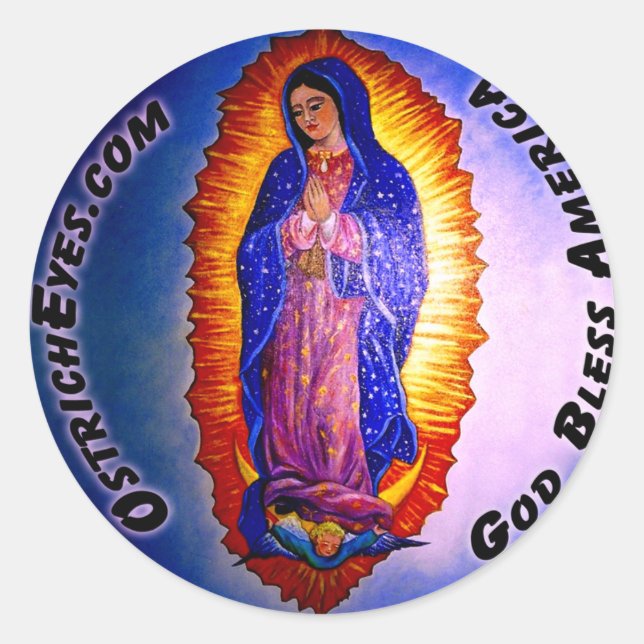 Sticker Rond Bénédiction de Lady Guadalupe (Devant)