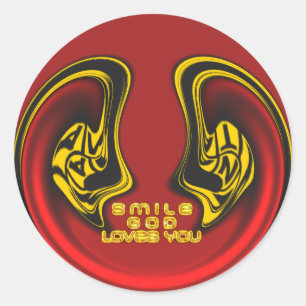 Sticker Rond Bénédiction d'en haut : L'Amour de Dieu Salutation