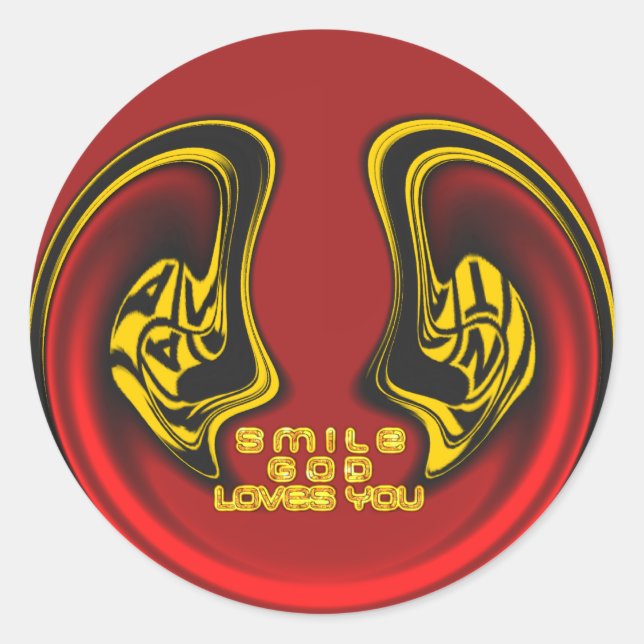 Sticker Rond Bénédiction d'en haut : L'Amour de Dieu Salutation (Devant)