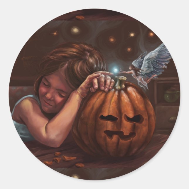 Sticker Rond bénédiction d'Halloween (Devant)