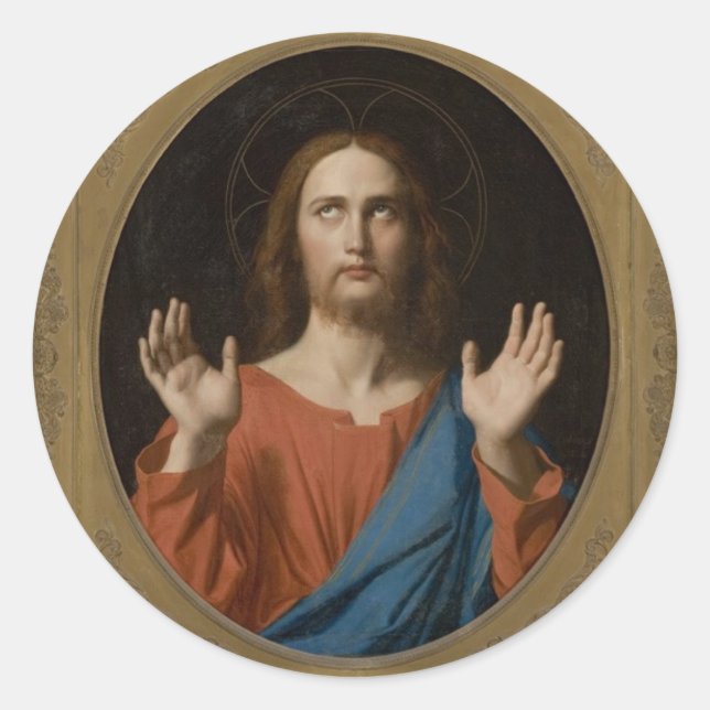 Sticker Rond Bénédiction du Christ vers 1834 (Devant)