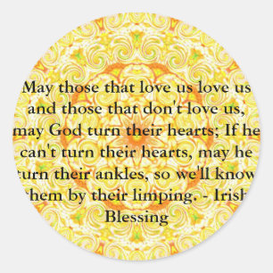 Sticker Rond Bénédiction irlandaise humoristique d'IRLANDE