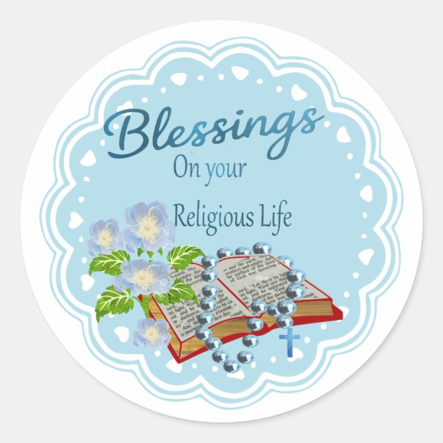 Sticker Rond bénédictions de la vie religieuse (Devant)
