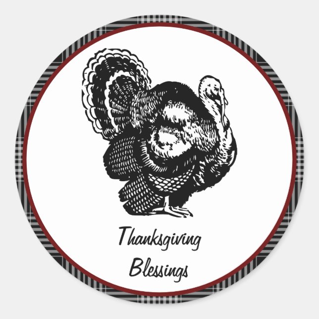 Sticker Rond Bénédictions de Thanksgiving (Devant)