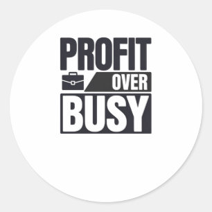 Sticker Rond Bénéfice sur entrepreneur minimaliste occupé
