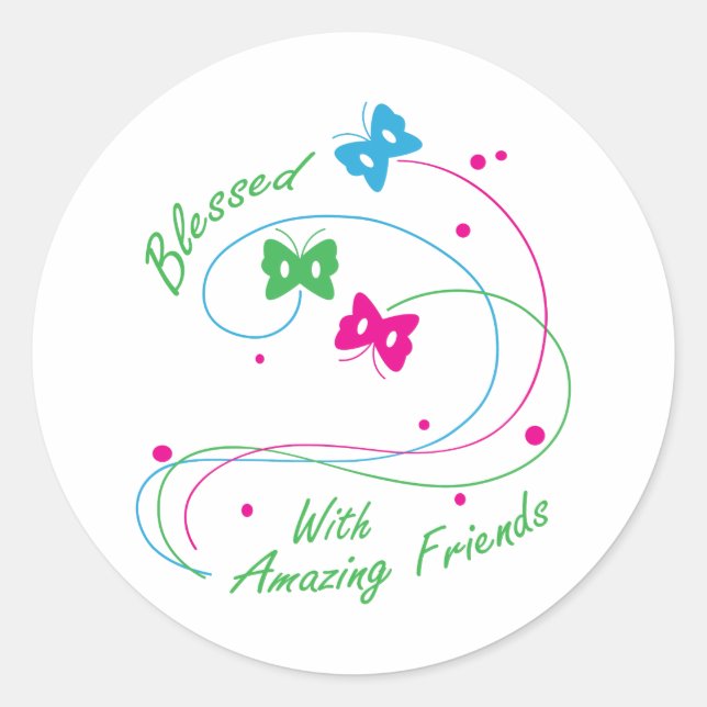 STICKER ROND BÉNÉFICIÉ AVEC DES AMIS (Devant)