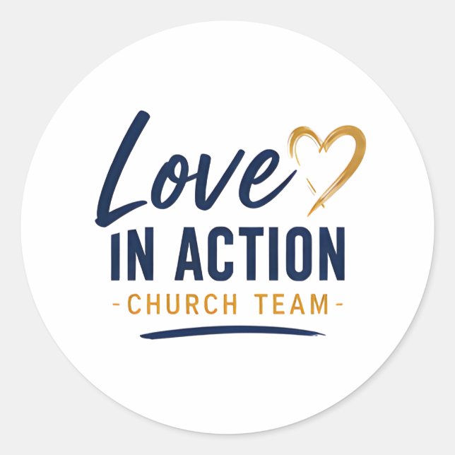 Sticker Rond Bénévole de l'église Love in Action (Devant)