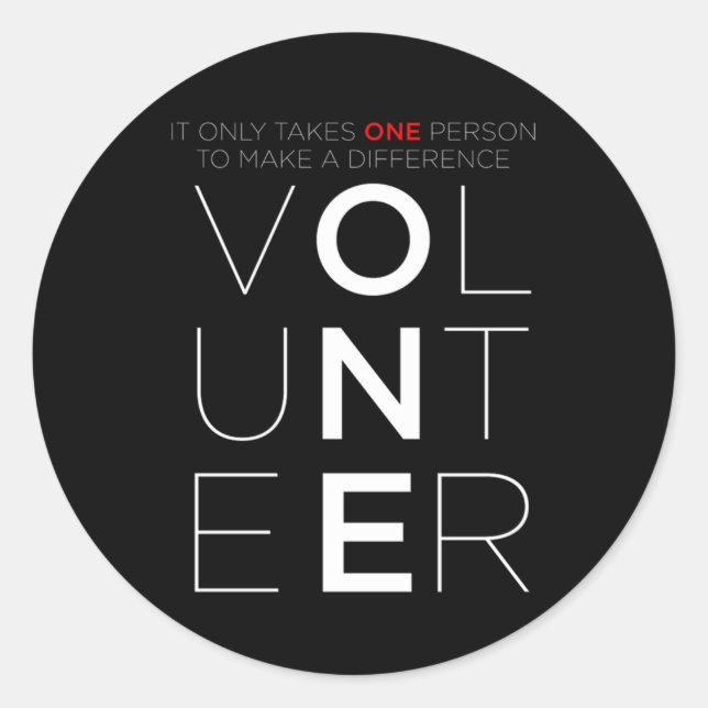 Sticker Rond Bénévoles Faire une différence Volontaire Volontai (Devant)