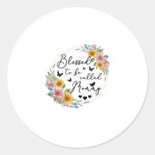 Sticker Rond Béni D'Être Appelé Maman Tournesol Maman Mères