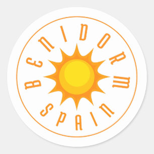 STICKER ROND BENIDORM ESPAGNE SOLEIL
