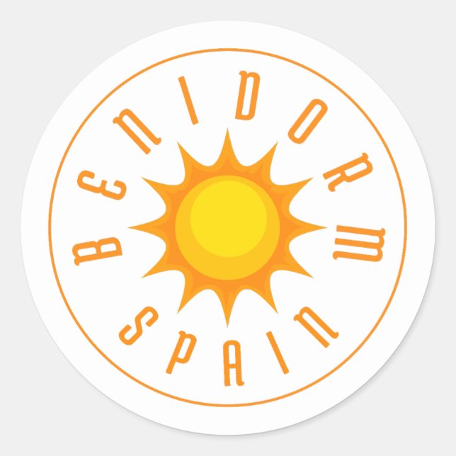STICKER ROND BENIDORM ESPAGNE SOLEIL (Devant)