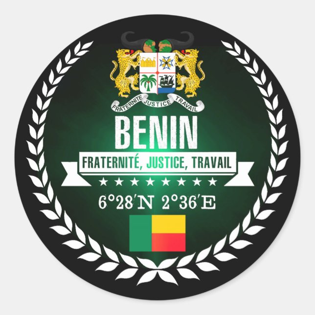 Sticker Rond Bénin (Devant)