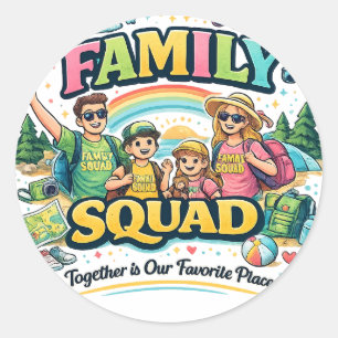 Sticker Rond Bénis, Heureux et Chanceux Ensemble