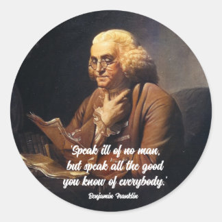 Sticker Rond Benjamin Franklin Quote