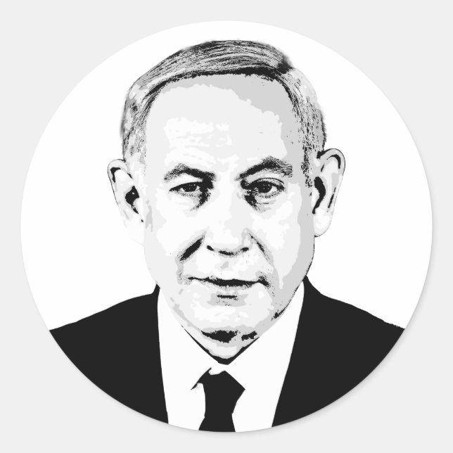 Sticker Rond Benjamin Netanyahu (Devant)