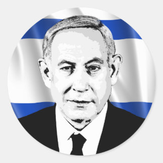 Sticker Rond Benjamin Netanyahu Premier ministre israélien