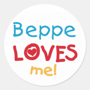 Sticker Rond Beppe aime mes t-shirts et cadeaux
