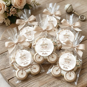 Sticker Rond Berceau Bébé Boho Aqiqah Unisexe Musulman Nouveau-