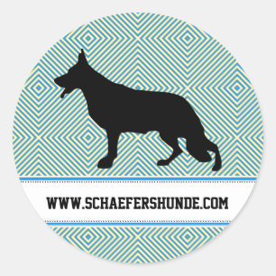 Sticker Rond Berger allemand-chiennoir