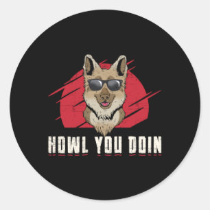 Sticker Rond Berger allemand Comment vous faites Chien Vintage 