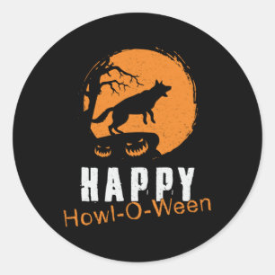 Sticker Rond Berger allemand heureux Howl-O-Ween Vintage drôle