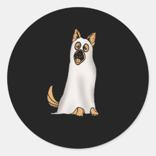 Sticker Rond Berger allemand mignon chien porter Fantôme drôle
