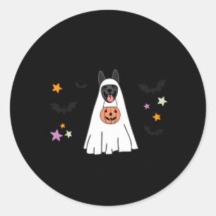 Sticker Rond Berger allemand noir Boo Chien fantôme heureux