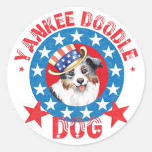 Sticker Rond Berger américain miniature patriote