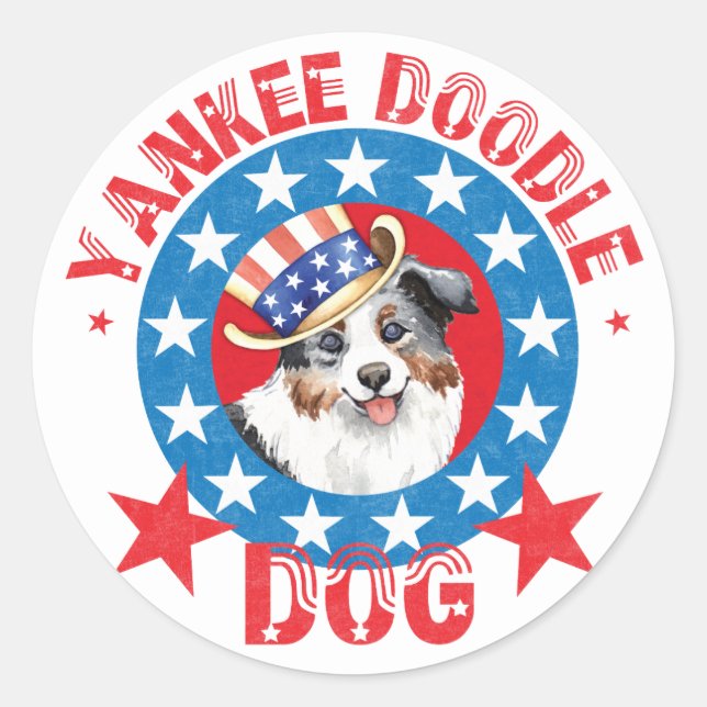 Sticker Rond Berger américain patriotique miniature (Devant)