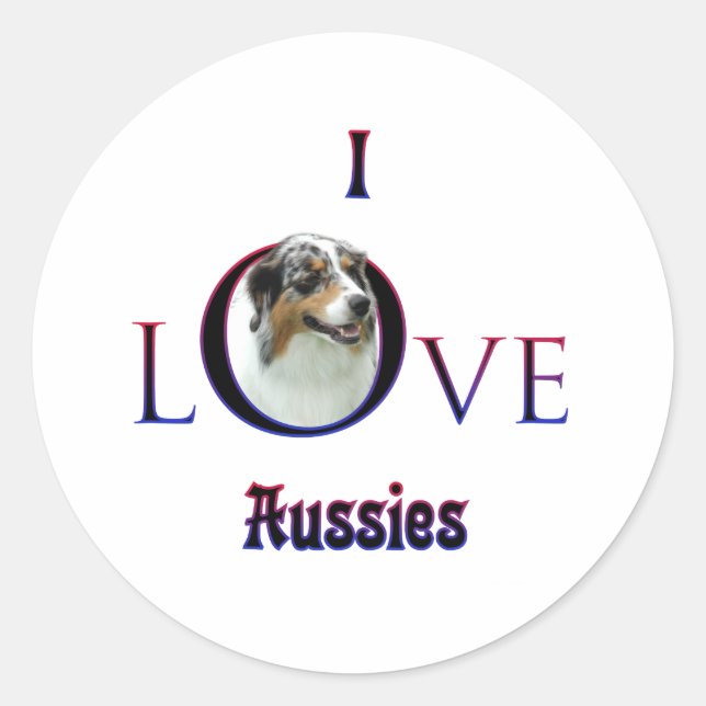 Sticker Rond Berger australien I Love (Devant)