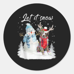 Sticker Rond Berger australien Père Noël Chien Noël Snowman Xm