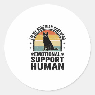Sticker Rond Berger bohémien Soutien émotionnel humain vintage