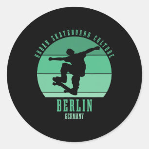 Sticker Rond Berlin Allemagne Skateboardeur Urne Skateboard 4