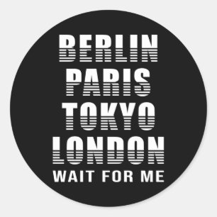 Sticker Rond Berlin Paris Tokyo City Cities Funny Cadeau