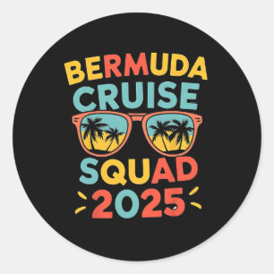 Sticker Rond Bermuda Croisière 2025 Voyage de vacances Famille