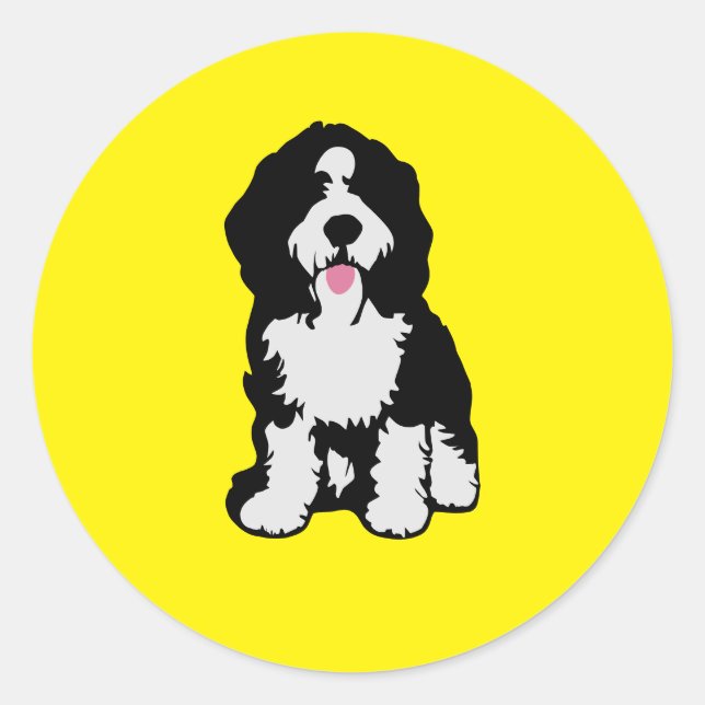 Sticker Rond Bernedoodle (Devant)