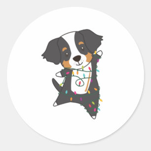 Sticker Rond Bernese Joyeux Noël Joyeux Chiens de Noël