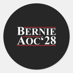 Sticker Rond Bernie Aoc 2028 Bernie Sanders Alexandria Cortez P