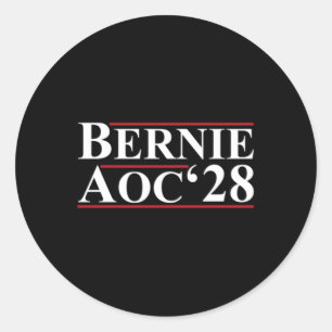 Sticker Rond Bernie Aoc 2028 Bernie Sanders Alexandria Cortez P