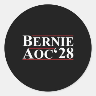 Sticker Rond Bernie Aoc 2028 Bernie Sanders Alexandria Cortez P