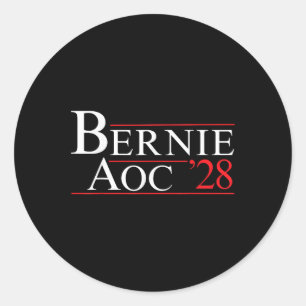 Sticker Rond Bernie Aoc 2028 Bernie Sanders Alexandria Cortez P