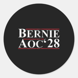 Sticker Rond Bernie Aoc 2028 Bernie Sanders Alexandria Cortez P