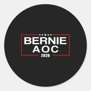 Sticker Rond Bernie Aoc 2028 Bernie Sanders Alexandria Cortez P