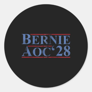 Sticker Rond Bernie Aoc 2028 Bernie Sanders Alexandria Cortez P