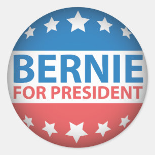 Sticker Rond Bernie Pour Président