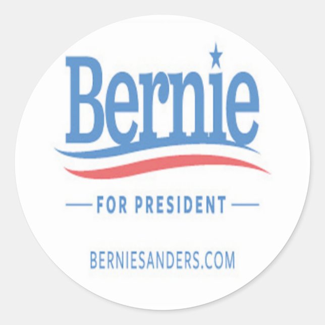 Sticker Rond Bernie Pour Président Logo (Devant)