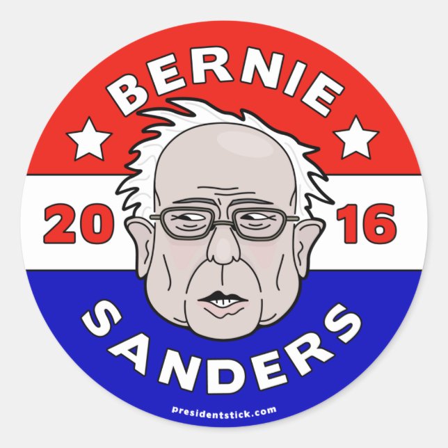 Sticker Rond Bernie Sanders pour la présidence 2016 Feuille (Devant)