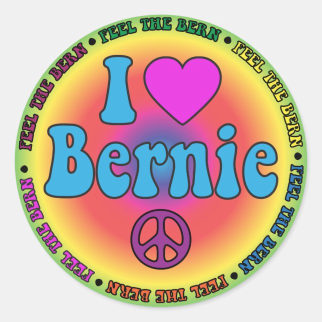 Sticker Rond Bernie Sanders pour le président (Devant)