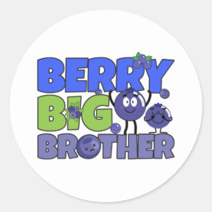 Sticker Rond Berry Big Brother - Pun à bleuets - frère