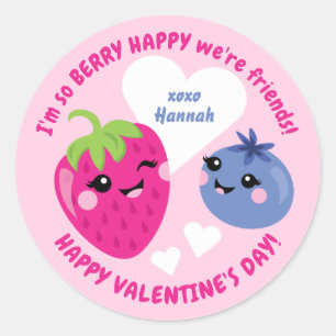 Sticker Rond Berry Classroom Valentine Cartes pour enfants